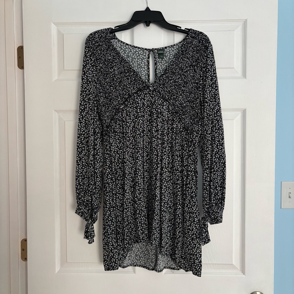 Wild Fable Black and White Long Sleeve Dress